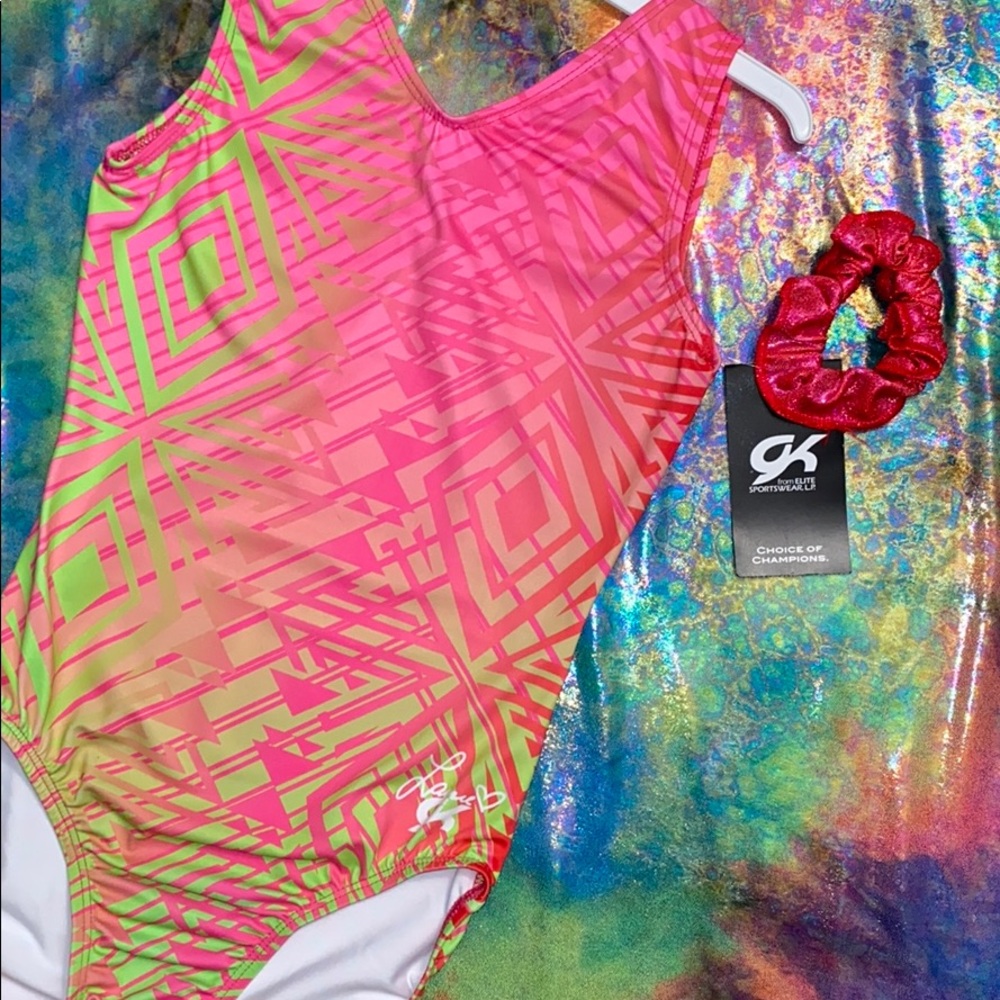 GK ELITE x LAURIE HERNANDEZ Aztec Party Leotard - Picture 4 of 8